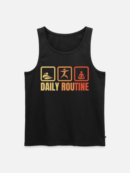Routine quotidienne de yoga - Débardeur bio Premium Homme - noir
