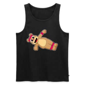 Entraînement abdominal Bear Culturisme - Débardeur bio Premium Homme - noir - Devant - AI Model Male 178 light (178cm)