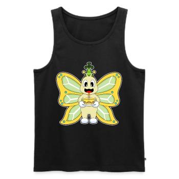 Gâteau d’anniversaire papillon - Débardeur bio Premium Homme - noir - Devant - Michal (187cm)