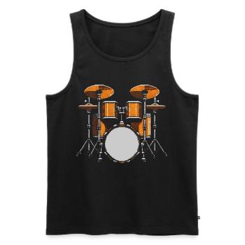 Batteur - Débardeur bio Premium Homme - noir - Devant - AI Model Male 178 light (178cm)