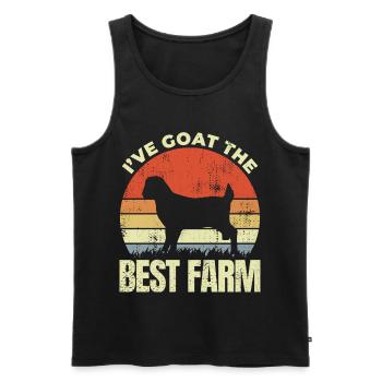 Farmer's Saying - Men's Premium Organic Tank Top - black - Front - Michal (187cm)