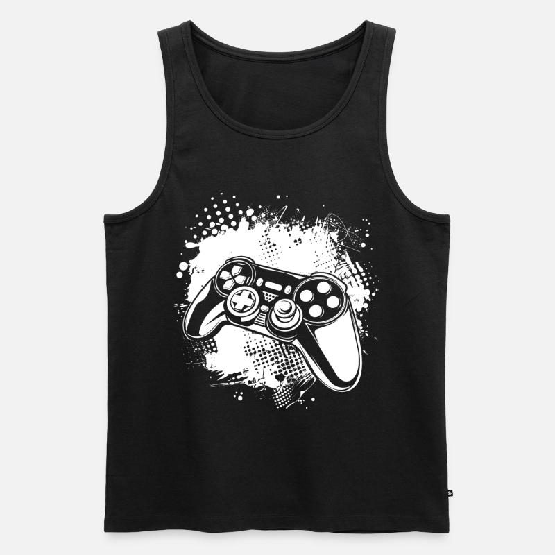 Gaming - Männer Premium Bio Tank Top - Schwarz
