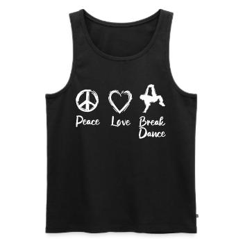 Peace Love Break Dance - Männer Premium Bio Tank Top - Schwarz - Vorne - AI Model Male 178 light (178cm)