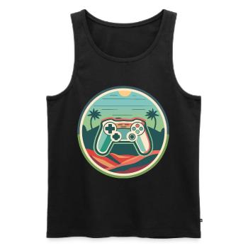 Gaming - Men's Premium Organic Tank Top - black - Front - AI Model Male 178 light (178cm)