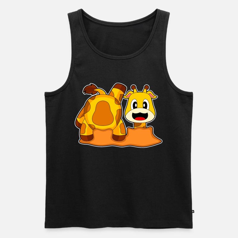 Giraffe Earth Hole - Men's Premium Organic Tank Top - black