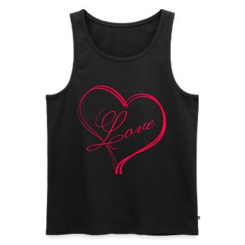 Herz Herzen love - Männer Premium Bio Tank Top - Schwarz - Vorne - Michal (187cm)