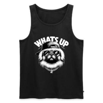 Pekingese Was geht ab Löwenhund Hund Geschenk - Männer Premium Bio Tank Top - Schwarz - Vorne - AI Model Male 178 light (178cm)
