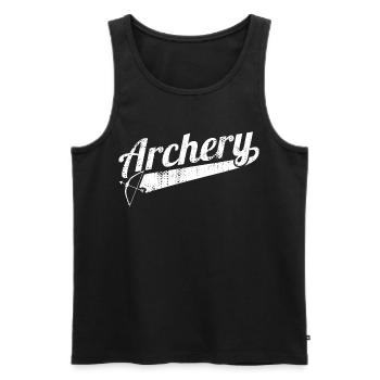 Archery - Men's Premium Organic Tank Top - black - Front - AI Model Male 178 light (178cm)