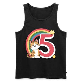 Cute Cat - 5th Birthday - 5 Years - Men's Premium Organic Tank Top - black - Front - Michal (187cm)