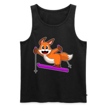 Fuchs Skispringer Ski Wintersport - Männer Premium Bio Tank Top - Schwarz - Vorne - Michal (187cm)