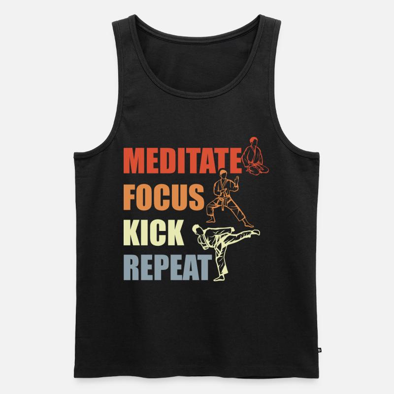 Karate Motivation - Männer Premium Bio Tank Top - Schwarz