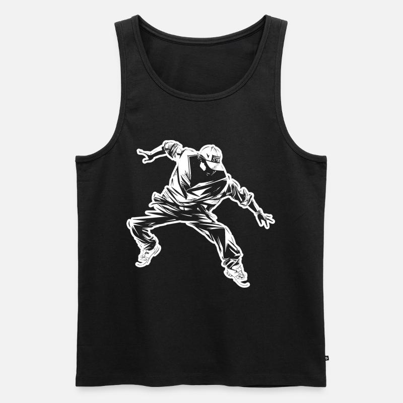 Breakdance Zeichnung - Männer Premium Bio Tank Top - Schwarz