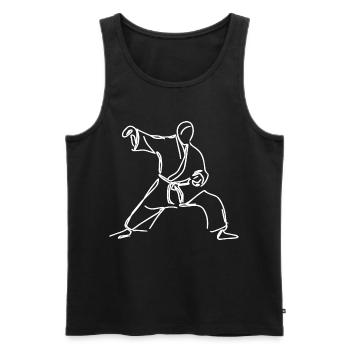 Croquis de judoka - Débardeur bio Premium Homme - noir - Devant - Michal (187cm)