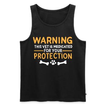 Vet Joke - Men's Premium Organic Tank Top - black - Front - AI Model Male 178 light (178cm)
