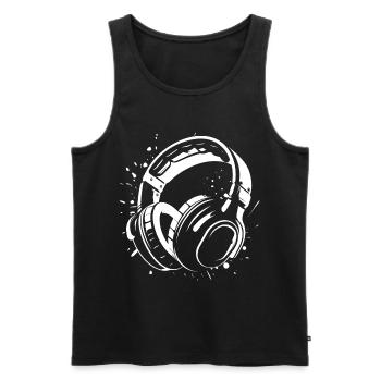 Dj Headphones Sketch - Men's Premium Organic Tank Top - black - Front - Michal (187cm)