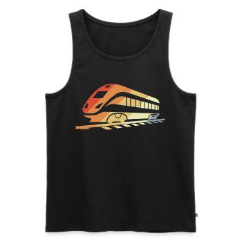 Eisenbahn Retro Stil - Männer Premium Bio Tank Top - Schwarz - Vorne - AI Model Male 178 light (178cm)