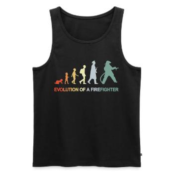 Feuerwehrmann Evolution - Männer Premium Bio Tank Top - Schwarz - Vorne - AI Model Male 178 light (178cm)