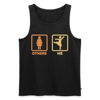 Ballet Stick Figures - Men's Premium Organic Tank Top - black - Front - AI Model Male 178 light (178cm)