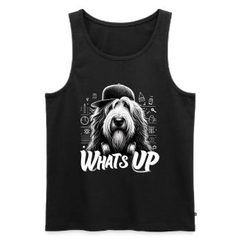 Schapendoes Was geht ab Gangsta cool Hund Geschenk - Männer Premium Bio Tank Top - Schwarz - Vorne - AI Model Male 178 light (178cm)