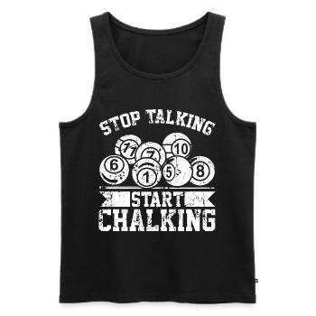 Stop Talking Start Chalking - Männer Premium Bio Tank Top - Schwarz - Vorne - AI Model Male 178 light (178cm)