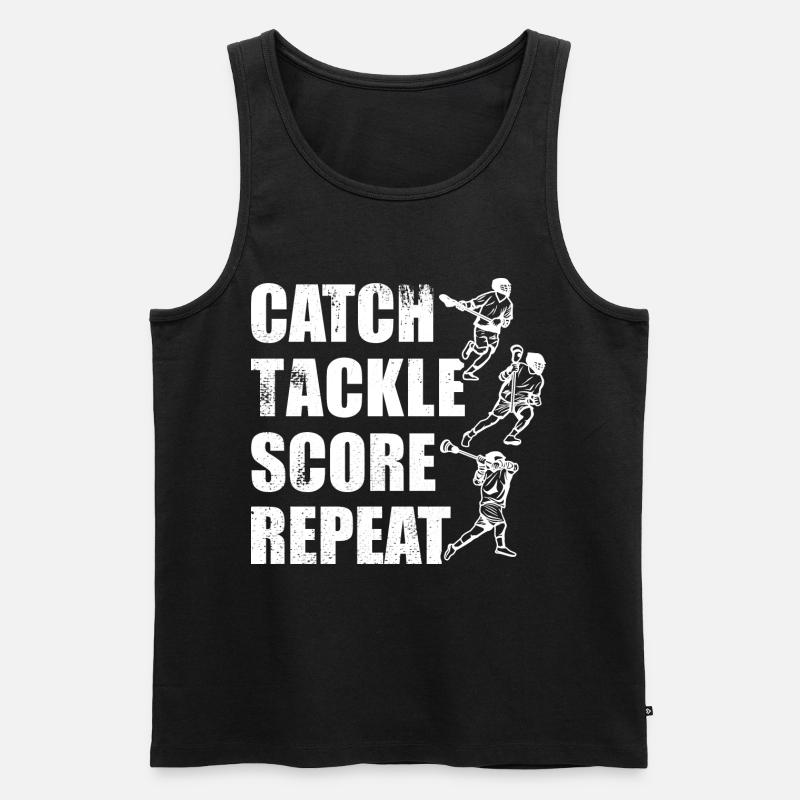 Lacrosse Spiel - Männer Premium Bio Tank Top - Schwarz