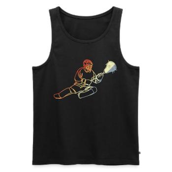 Lacrosse Goaltender Vintage - Men's Premium Organic Tank Top - black - Front - Michal (187cm)