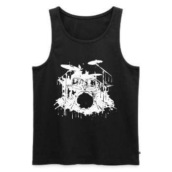 Schlagzeug Grafik - Männer Premium Bio Tank Top - Schwarz - Vorne - Michal (187cm)