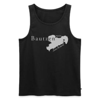 Bautzen - Mein Sachsen - Heimatstadt - Männer Premium Bio Tank Top - Schwarz - Vorne - AI Model Male 178 light (178cm)
