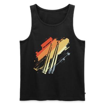 Drumsticks Vintage Look - Men's Premium Organic Tank Top - black - Front - AI Model Male 178 light (178cm)