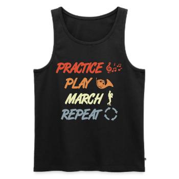Motivation du cor français - Débardeur bio Premium Homme - noir - Devant - AI Model Male 178 light (178cm)