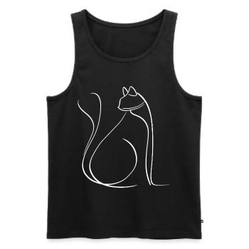 Chat - Débardeur bio Premium Homme - noir - Devant - AI Model Male 178 light (178cm)