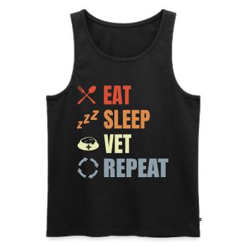 Mangez dormir Répétez le vétérinaire - Débardeur bio Premium Homme - noir - Devant - Michal (187cm)