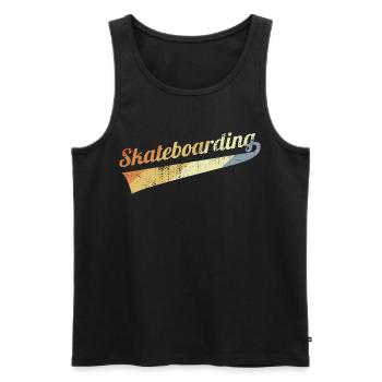 Skateboard rétro - Débardeur bio Premium Homme - noir - Devant - AI Model Male 178 light (178cm)