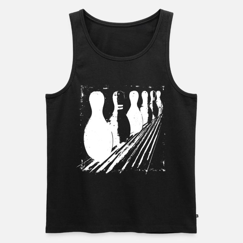 Bowling Pins - Männer Premium Bio Tank Top - Schwarz