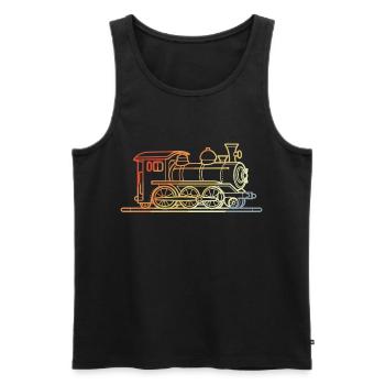 Railway Sketch Vintage - Men's Premium Organic Tank Top - black - Front - Michal (187cm)