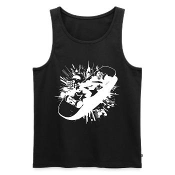 Blobs de peinture de skateboard - Débardeur bio Premium Homme - noir - Devant - Michal (187cm)