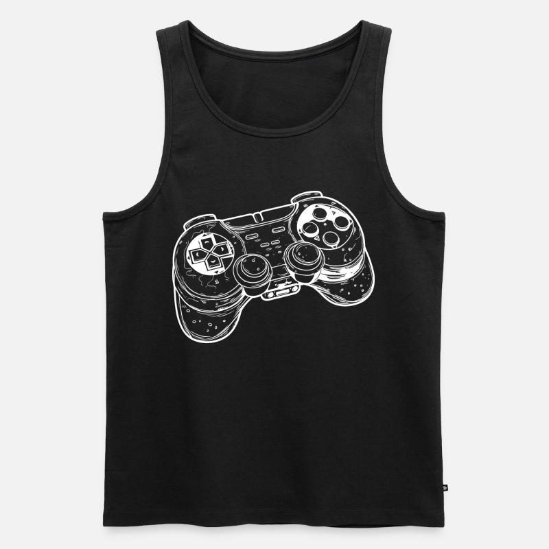 Videospiel Controller Zeichnung - Männer Premium Bio Tank Top - Schwarz