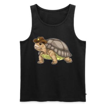 Chapeau de shérif Tortue - Débardeur bio Premium Homme - noir - Devant - Michal (187cm)