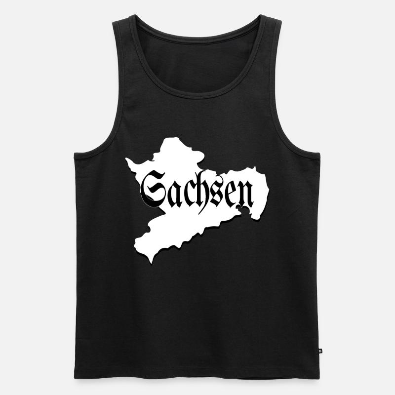 Sachsen schwarz weiß - Männer Premium Bio Tank Top - Schwarz