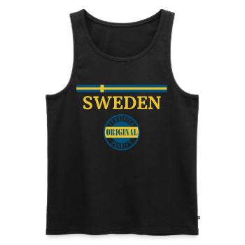 Drapeau de la Suède - Débardeur bio Premium Homme - noir - Devant - Michal (187cm)