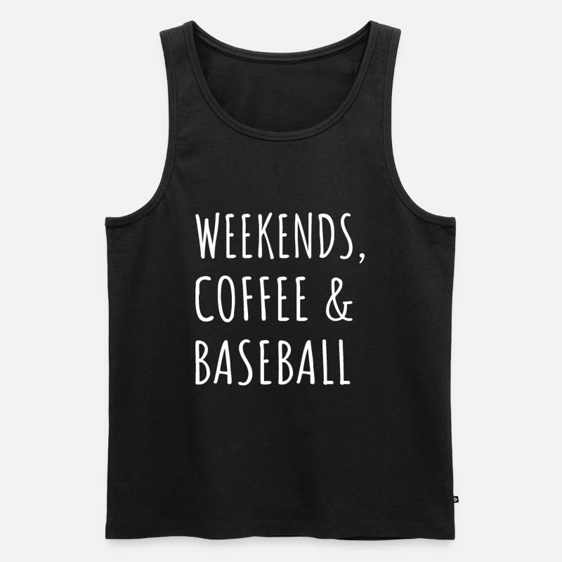 Week-ends, café et baseball I - Débardeur bio Premium Homme - noir