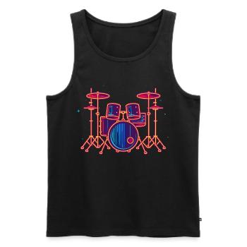 Schlagzeug Grafik - Männer Premium Bio Tank Top - Schwarz - Vorne - Michal (187cm)