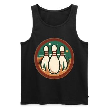 Vintage Bowling - Débardeur bio Premium Homme - noir - Devant - AI Model Male 178 light (178cm)