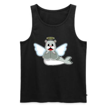 Seal Angel Wings - Men's Premium Organic Tank Top - black - Front - AI Model Male 178 light (178cm)
