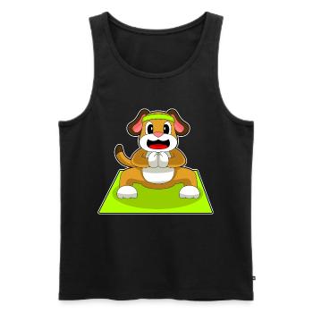 Dog Yoga Fitness Gymnastics - Men's Premium Organic Tank Top - black - Front - Michal (187cm)