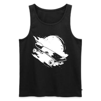 Skateboard Zeichnung - Männer Premium Bio Tank Top - Schwarz - Vorne - AI Model Male 178 light (178cm)