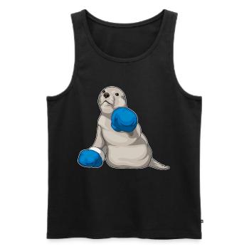 Seal Boxer Boxing Gloves Boxing - Men's Premium Organic Tank Top - black - Front - AI Model Male 178 light (178cm)