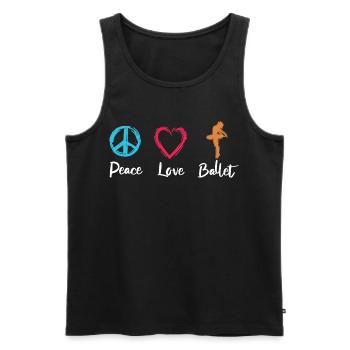 Peace Love Ballet - Men's Premium Organic Tank Top - black - Front - AI Model Male 178 light (178cm)