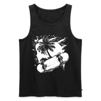 Dessin de skateboard - Débardeur bio Premium Homme - noir - Devant - Michal (187cm)