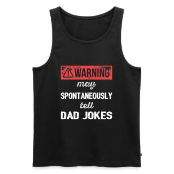 Warnung: Kann spontan Papa-Witze erzählen I - Männer Premium Bio Tank Top - Schwarz - Vorne - Michal (187cm)
